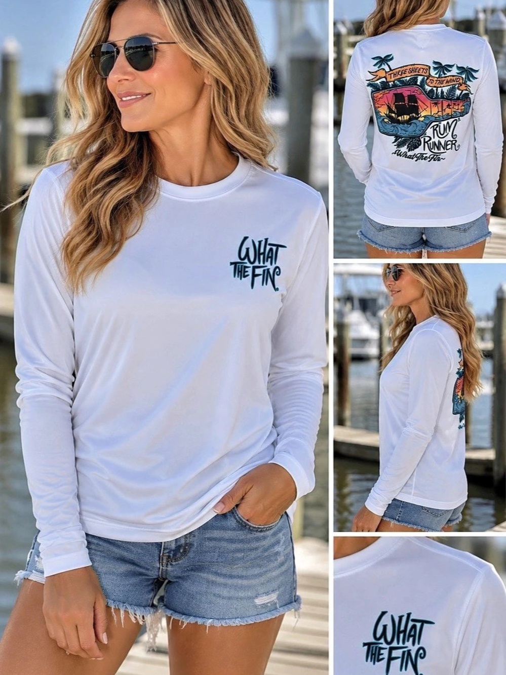 What the Fin Rum Runner Three Sheets to the Wind White Long Sleeve Performance